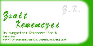 zsolt kemenczei business card
